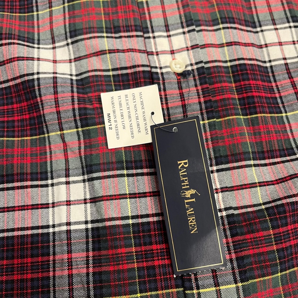 Polo Ralph Lauren Men's Long Sleeve Plaid‎ Oxford Shirt Classic Fit White/Red XL - Picture 4 of 8